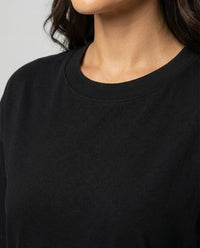 Damen Slim Fit Baumwolle Kurzarm T-Shirt Sommer Oberteil Weiß Schwarz