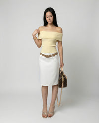 Eleganter A-Linien Rock für Damen im schicken Business Look Weiß