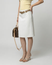 Eleganter A-Linien Rock für Damen im schicken Business Look XS Weiß