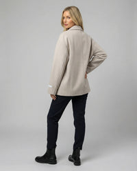 Damen weiße strickjacke weit geschnittener Strickcardigan mit Knopfleiste und Eingriffstaschen Friday