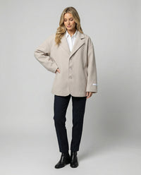 Damen weiße strickjacke weit geschnittener Strickcardigan mit Knopfleiste und Eingriffstaschen Friday