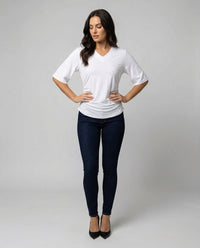 Locker geschnittenes Damen V-Neck T-Shirt Sommer Übergröße Bequem Soft