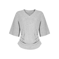 Locker geschnittenes Damen V-Neck T-Shirt Sommer Übergröße Bequem Soft