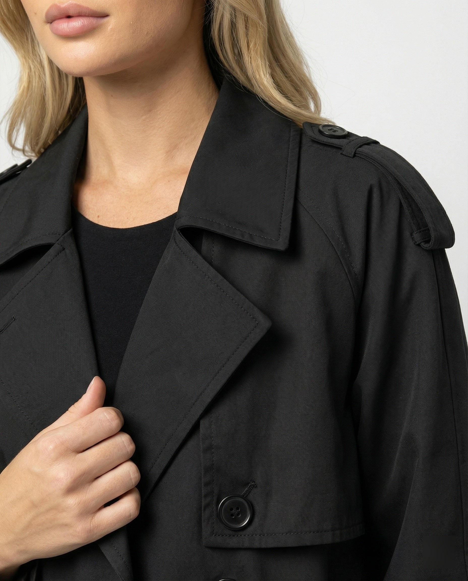 Damen Lederjacke Kurz Locker Geschnitten PU-Leder Stylische Übergangsjacke