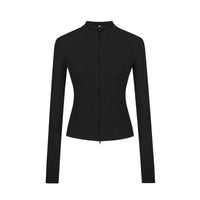 Damen Strickjacke Slim Fit Doppel-Reißverschluss Stehkragen Frühling