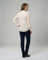 Damen Two Piece Sweater Strickpullover in Blusenoptik mit Hemdkragen und V-Ausschnitt Friday