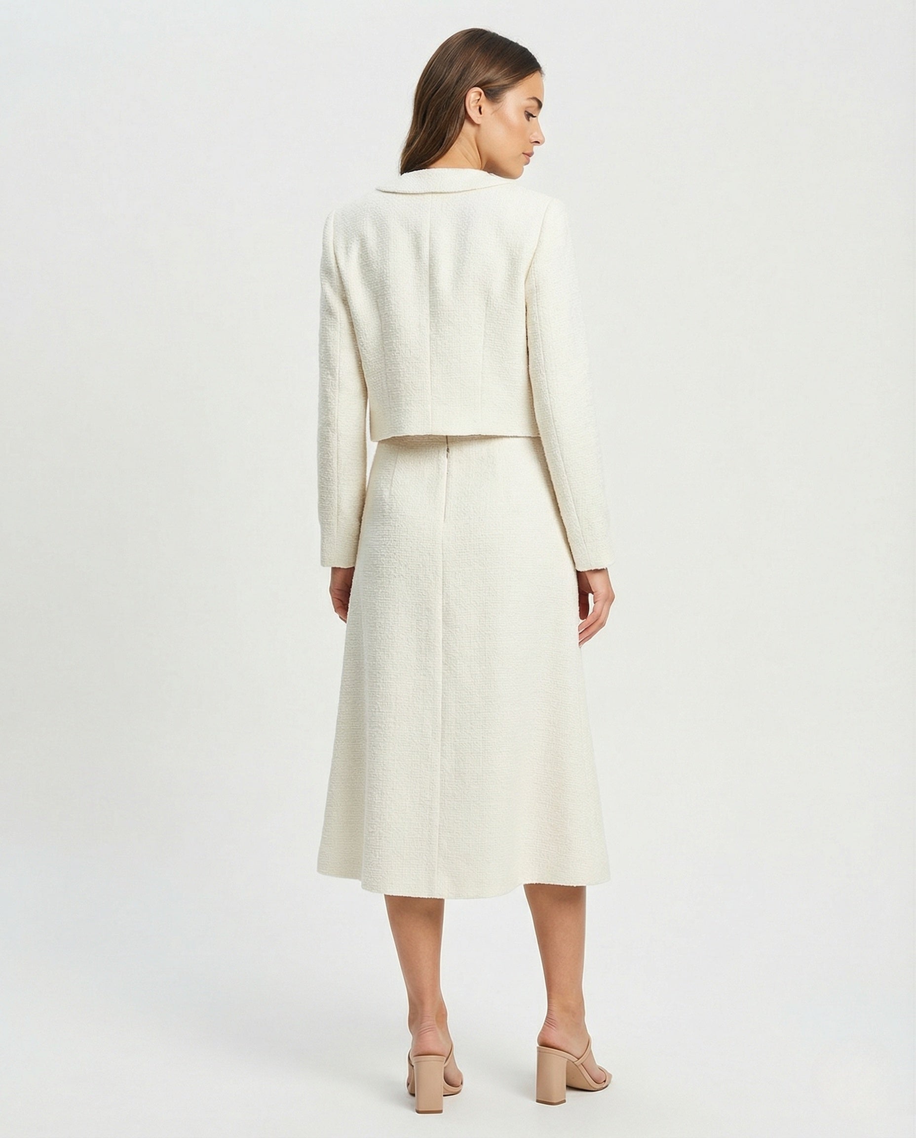 Damen Ärmelloses A-Linien Kleid mit Perlenkragen