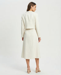 Damen Ärmelloses A-Linien Kleid mit Perlenkragen