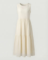 Damen Ärmelloses Maxi Stufenkleid mit Print