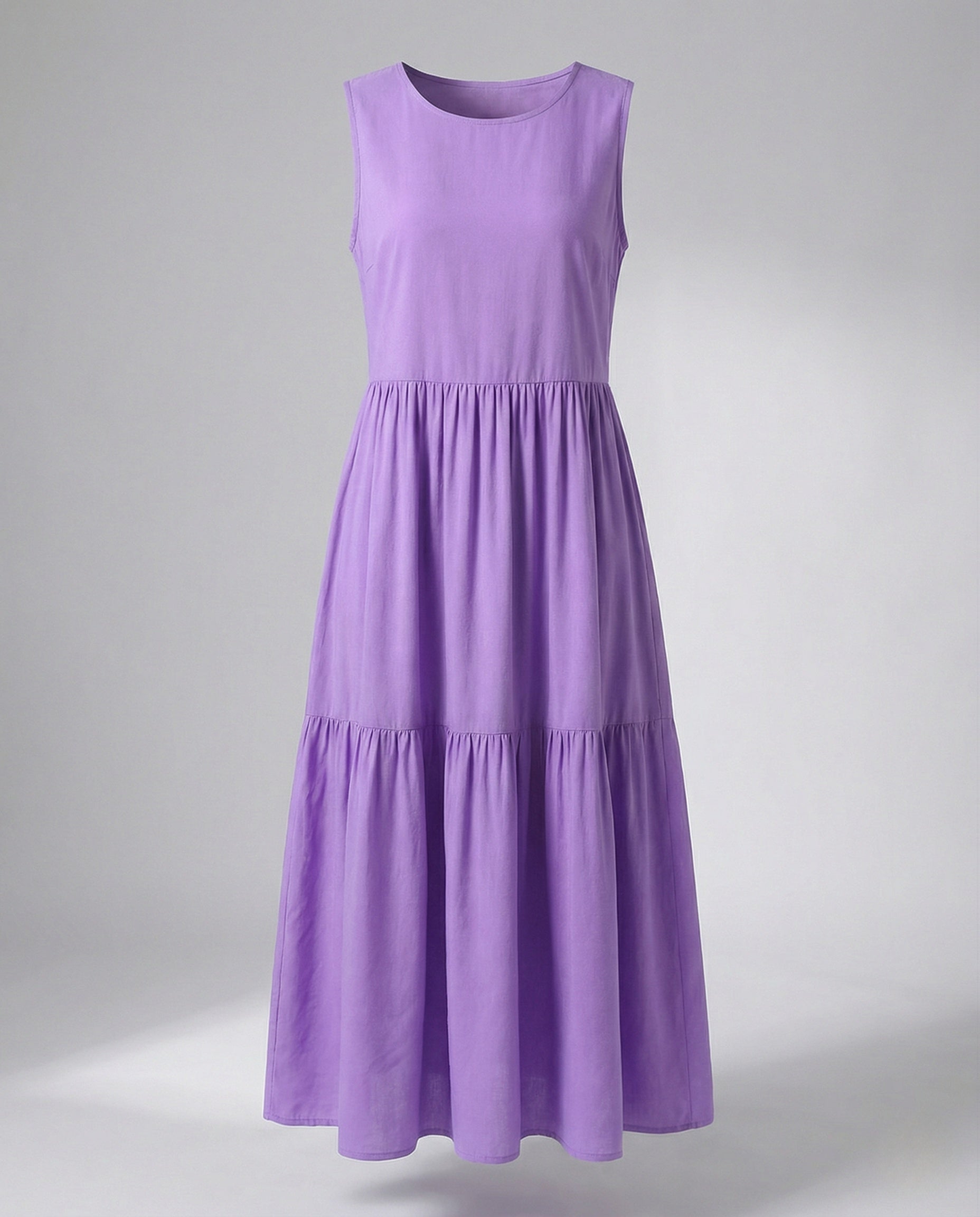 Damen Ärmelloses Maxi Stufenkleid mit Print