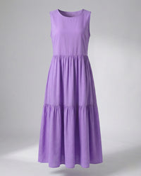 Damen Ärmelloses Maxi Stufenkleid mit Print