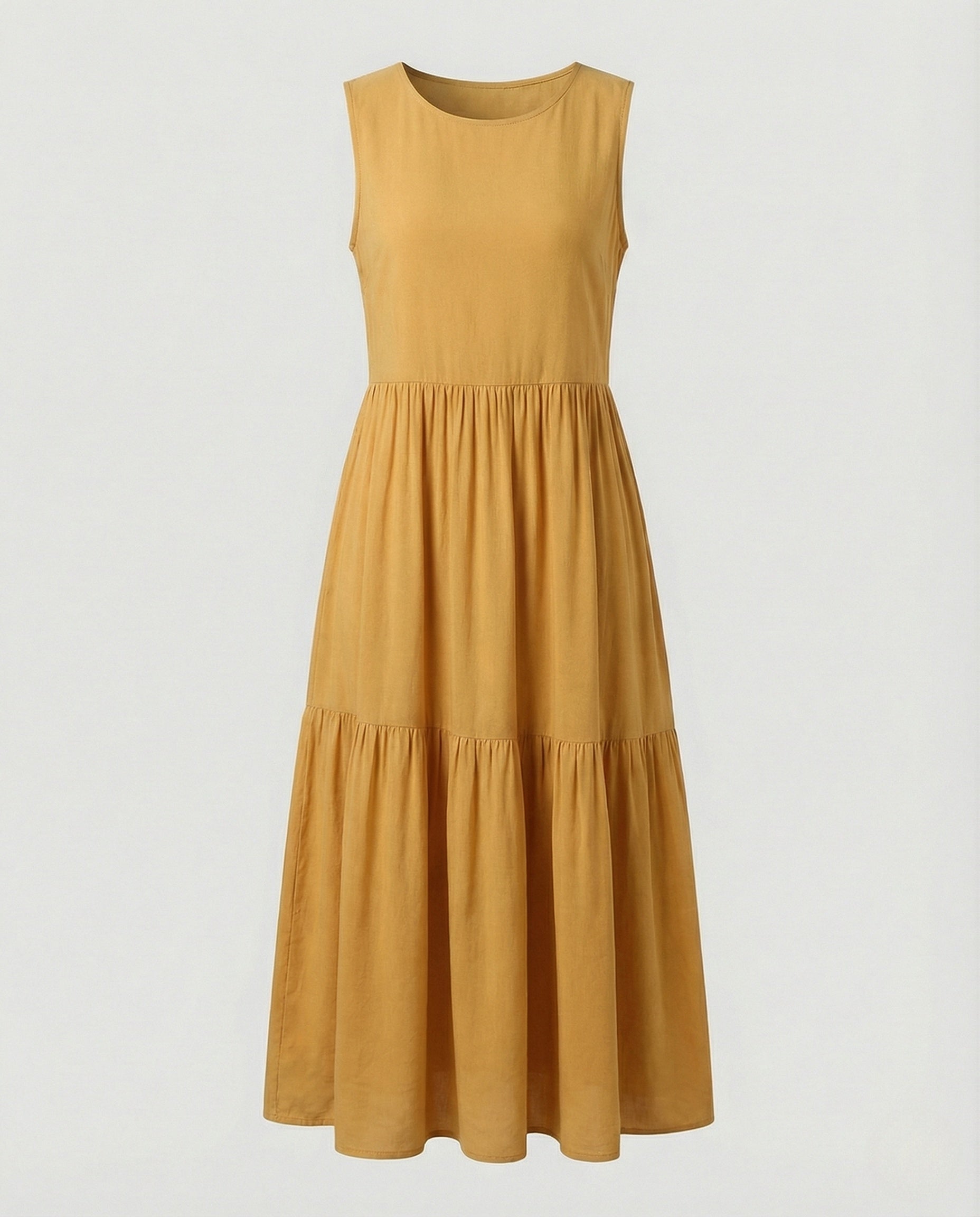 Damen Ärmelloses Maxi Stufenkleid mit Print