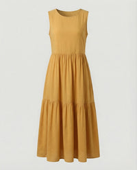 Damen Ärmelloses Maxi Stufenkleid mit Print