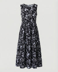 Damen Ärmelloses Maxi Stufenkleid mit Print