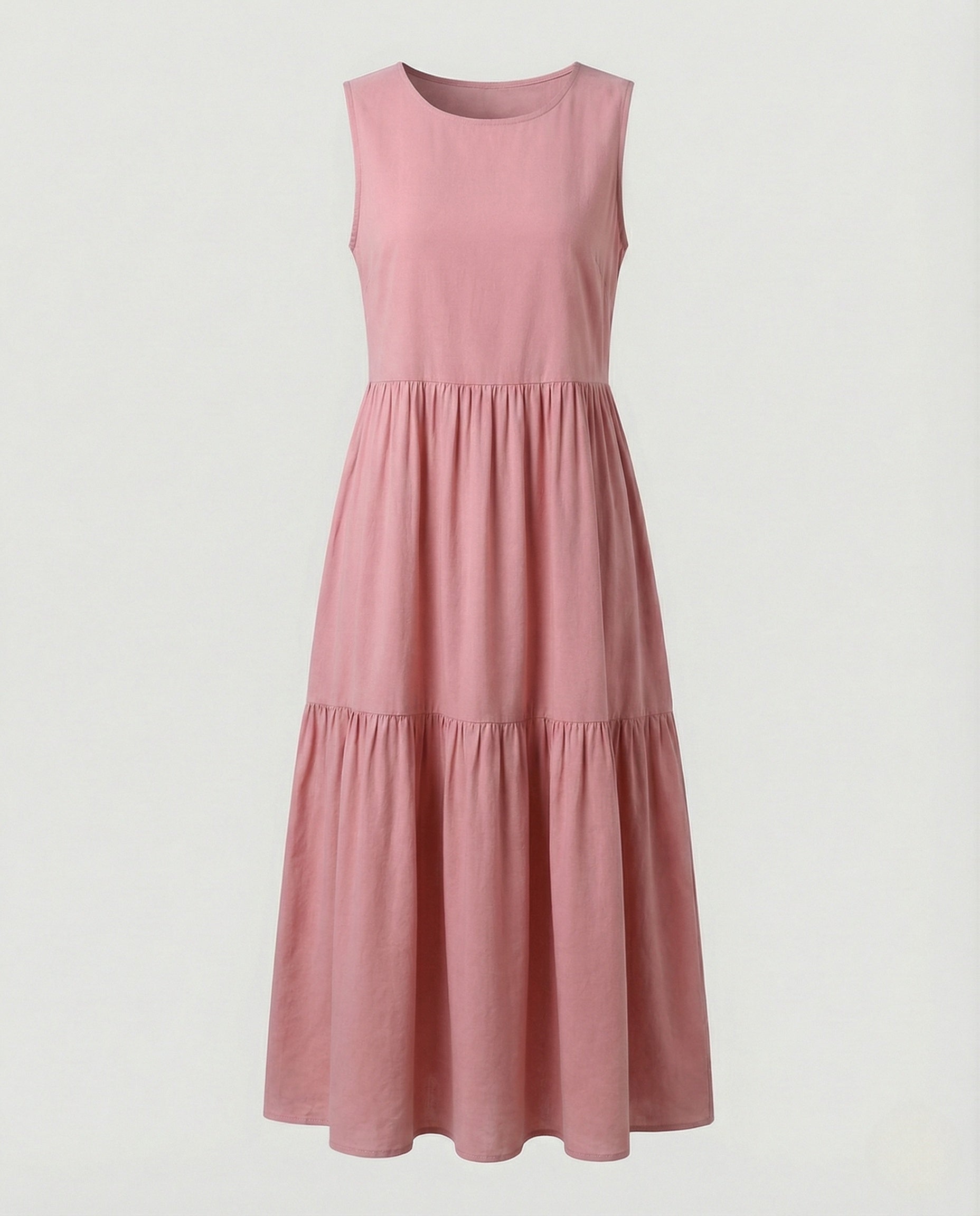 Damen Ärmelloses Maxi Stufenkleid mit Print