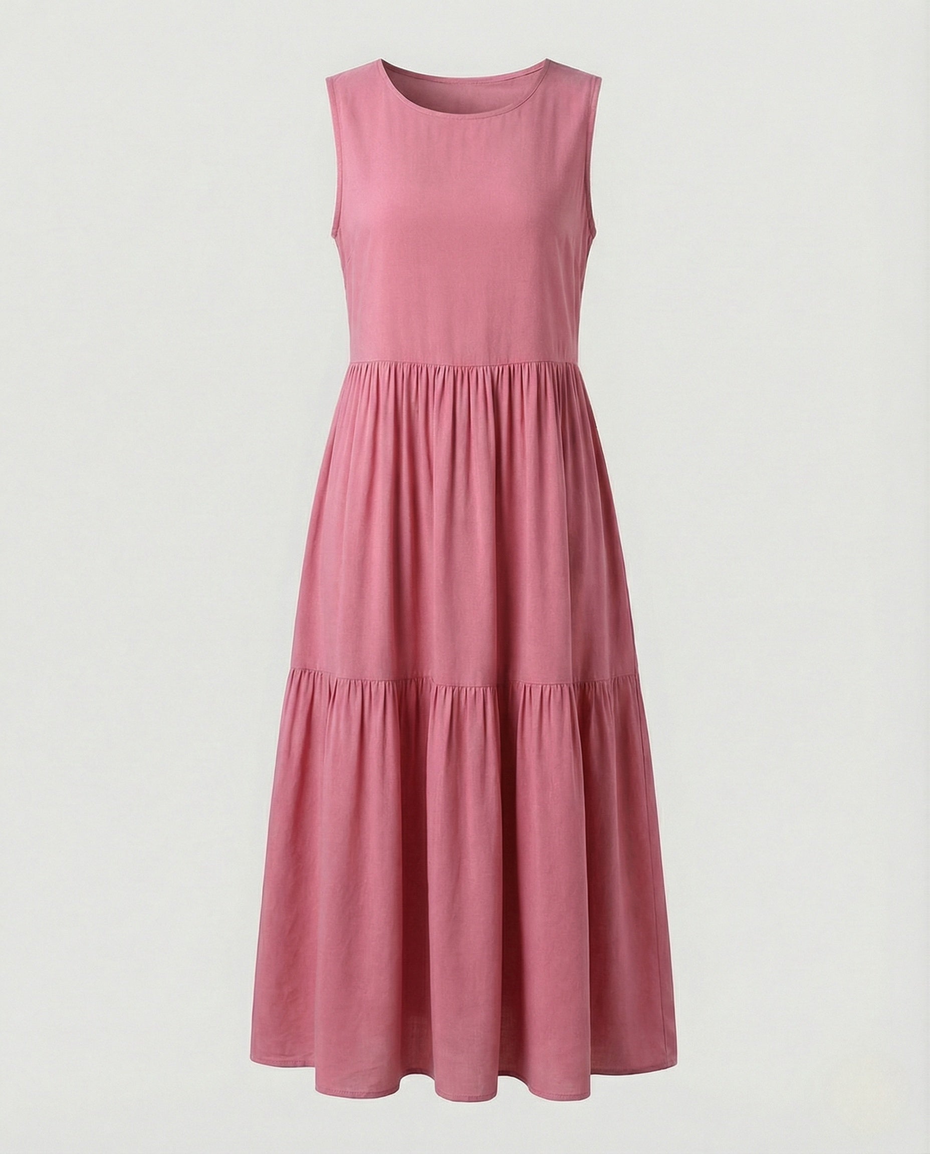 Damen Ärmelloses Maxi Stufenkleid mit Print