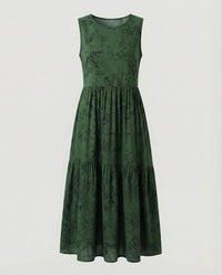 Damen Ärmelloses Maxi Stufenkleid mit Print