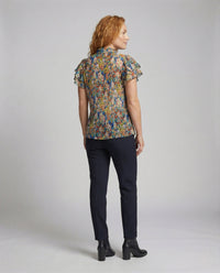 Damen Florale Chiffon Hemdbluse