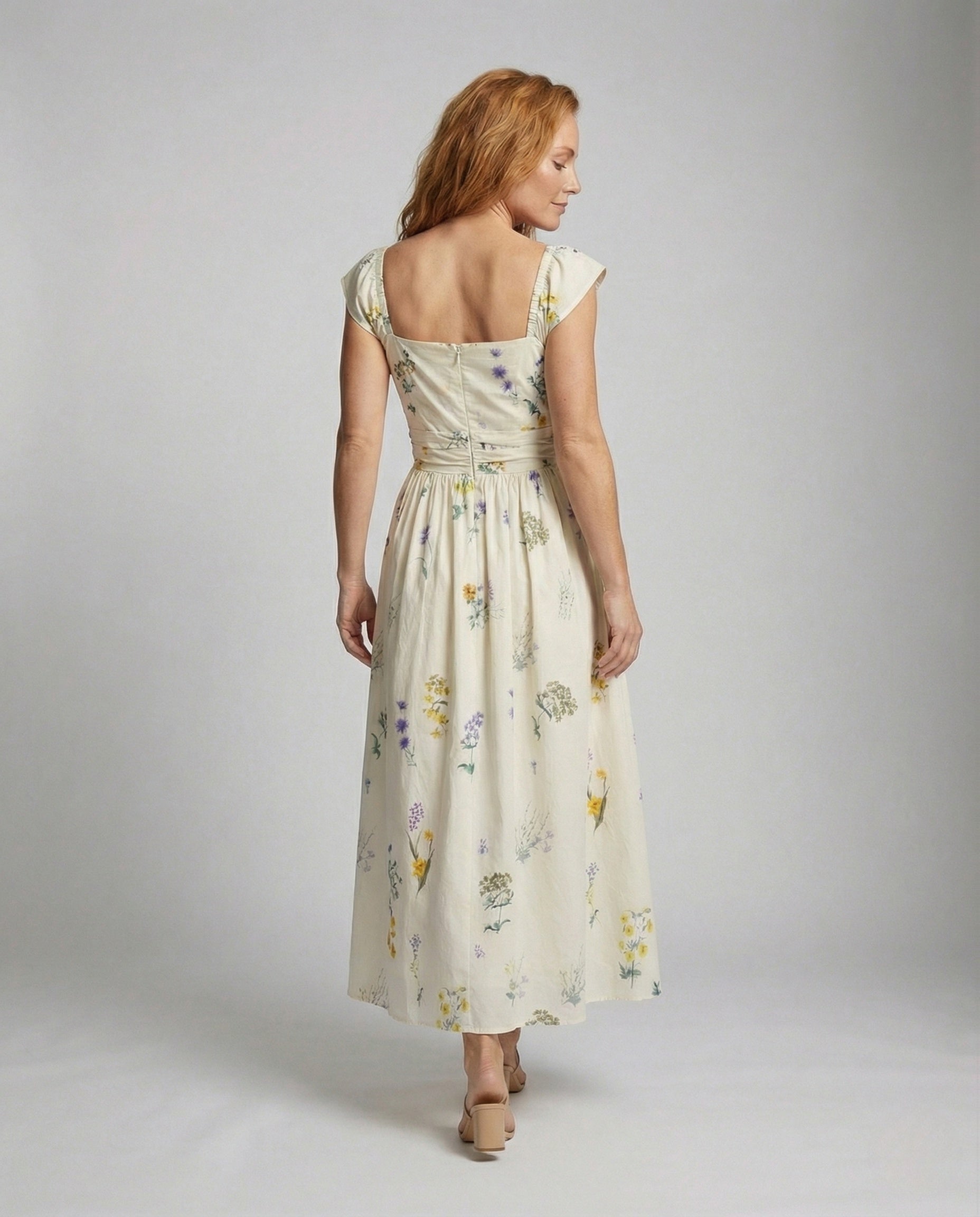 Damen Florales Sommer Maxikleid mit Corsage