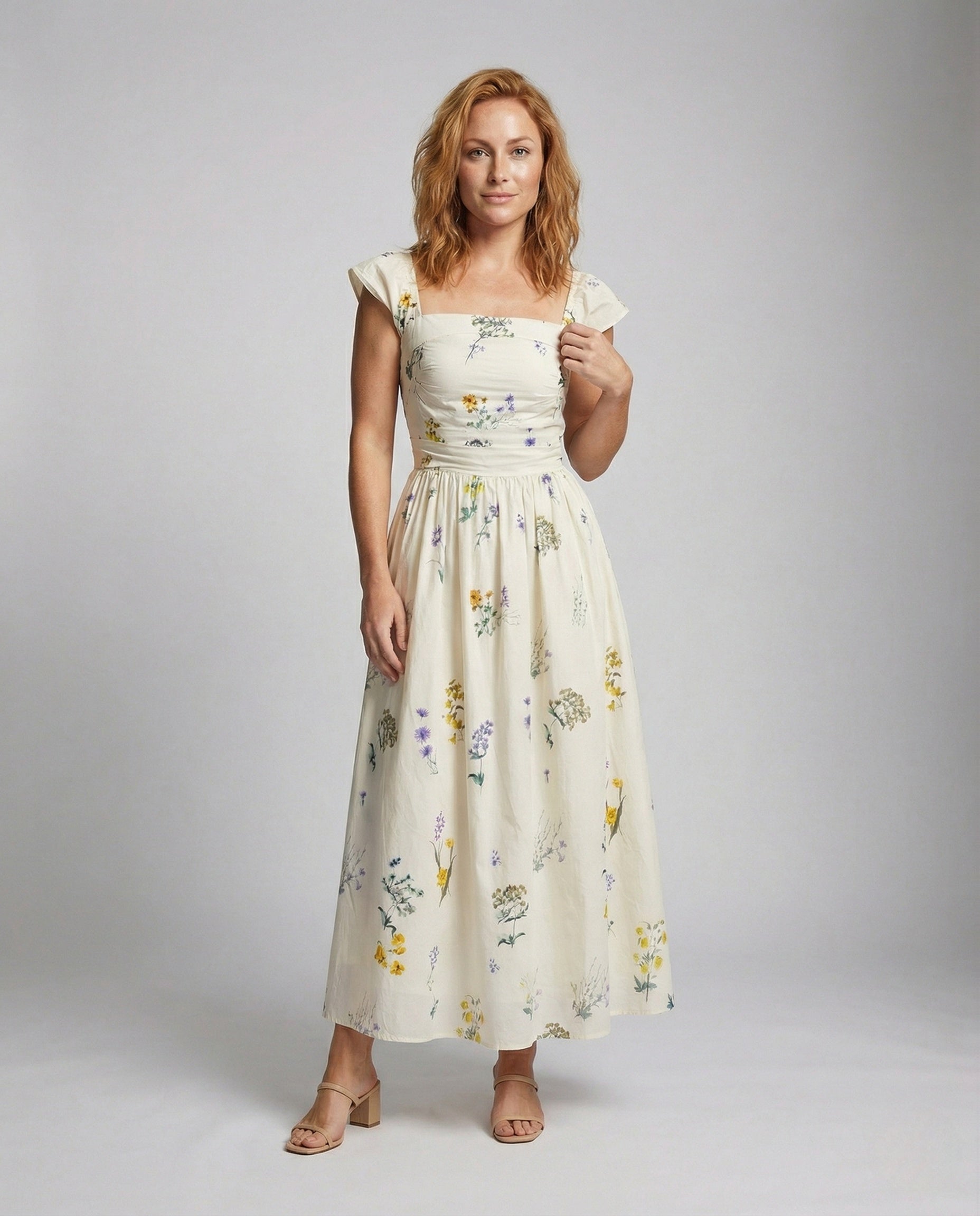 Damen Florales Sommer Maxikleid mit Corsage