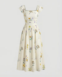 Damen Florales Sommer Maxikleid mit Corsage