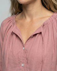 Damen Seidenoptik Bluse mit Tunnelzug