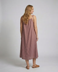 Damen Leinen Maxikleid mit Spaghettiträgern