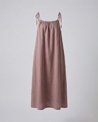 Damen Leinen Maxikleid mit Spaghettiträgern