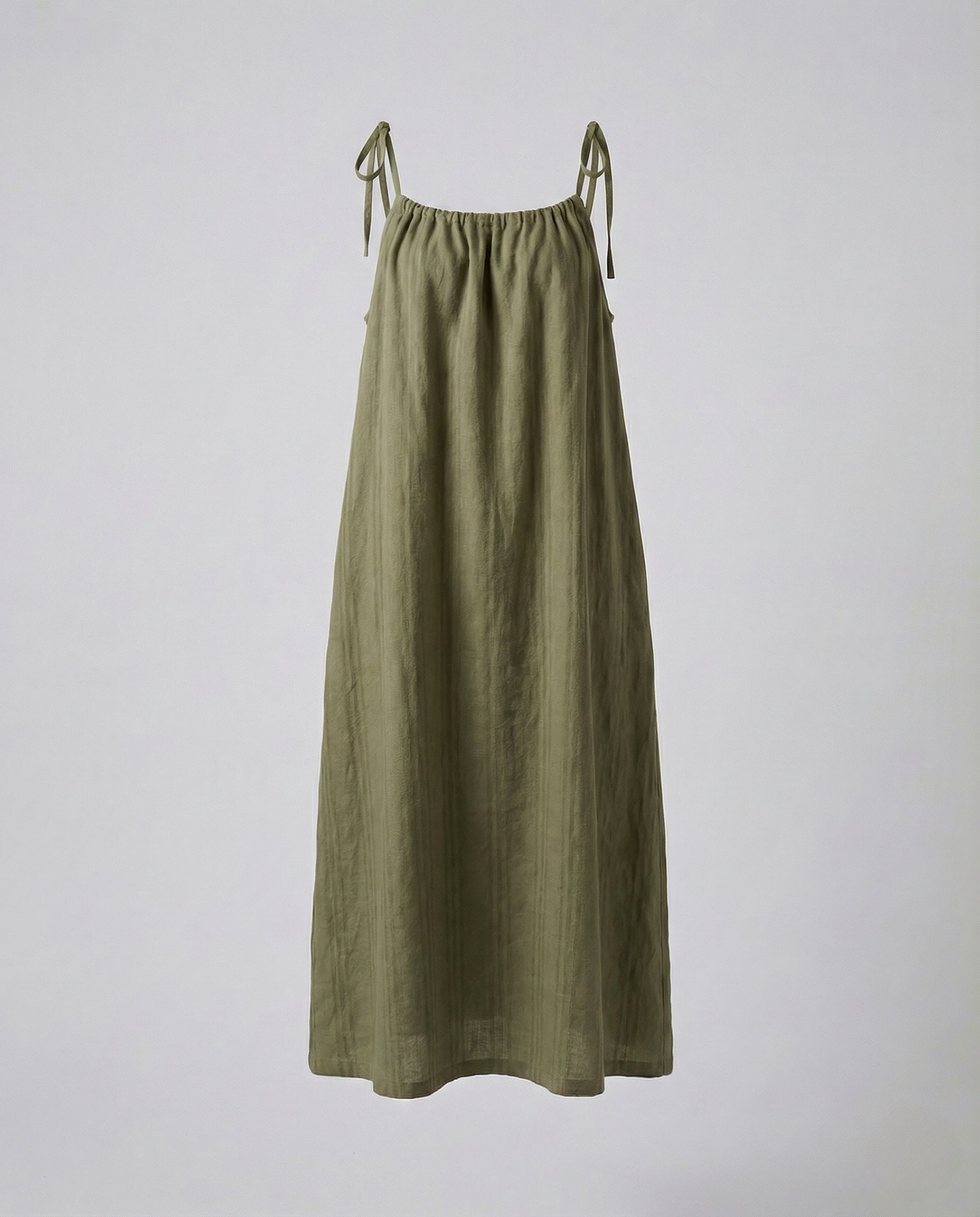 Damen Leinen Maxikleid mit Spaghettiträgern