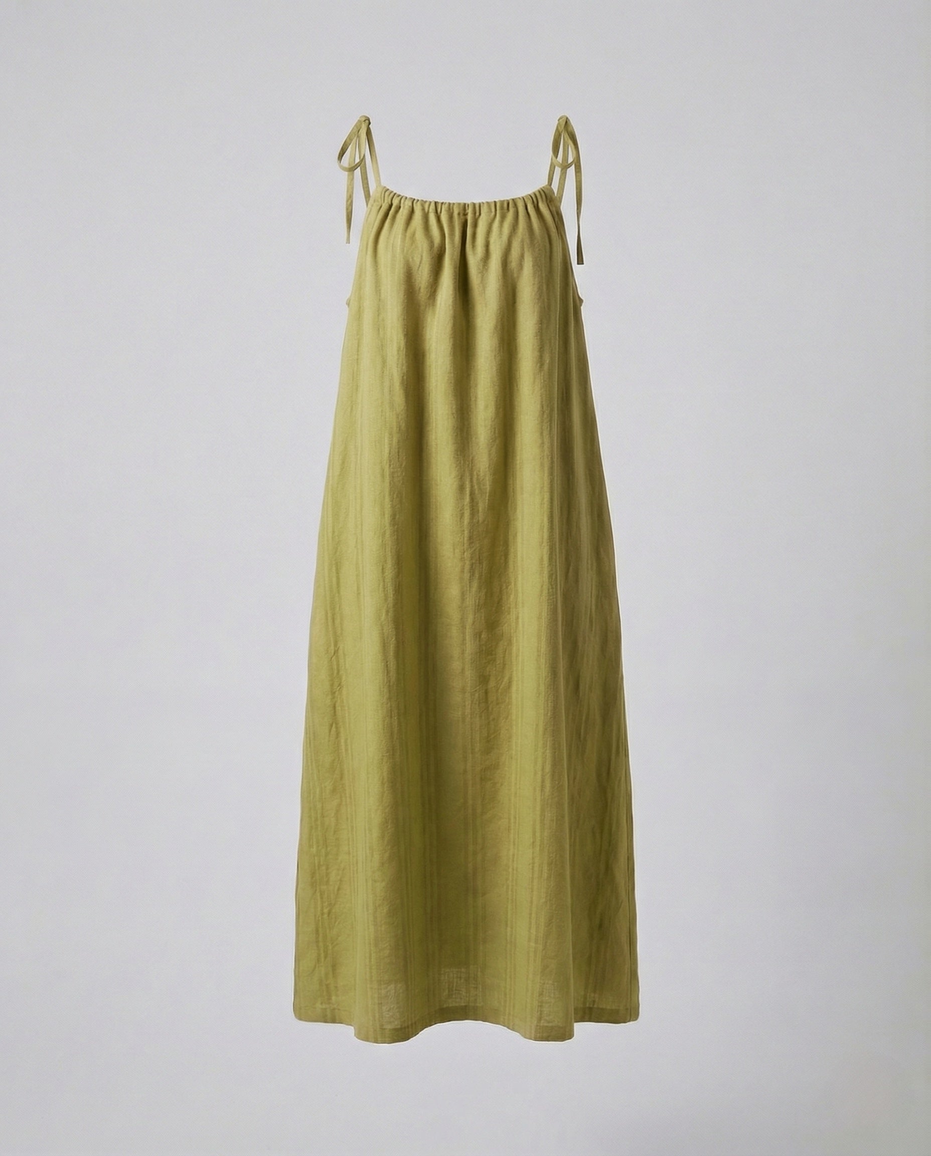 Damen Leinen Maxikleid mit Spaghettiträgern