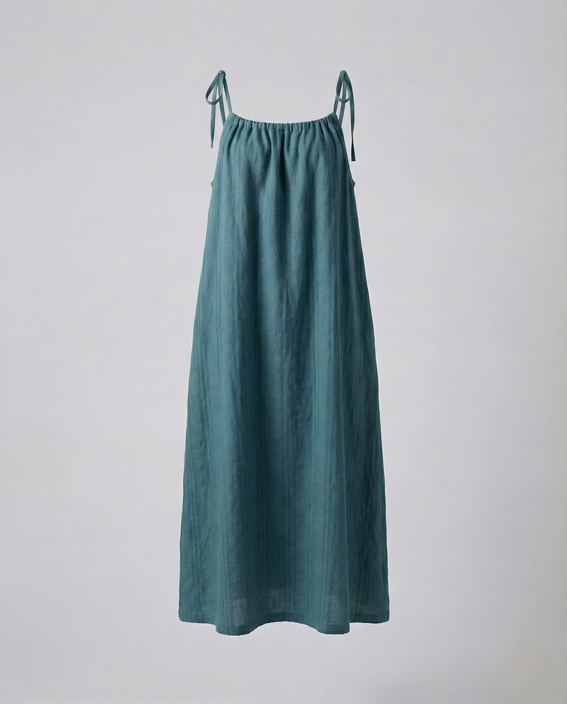 Damen Leinen Maxikleid mit Spaghettiträgern