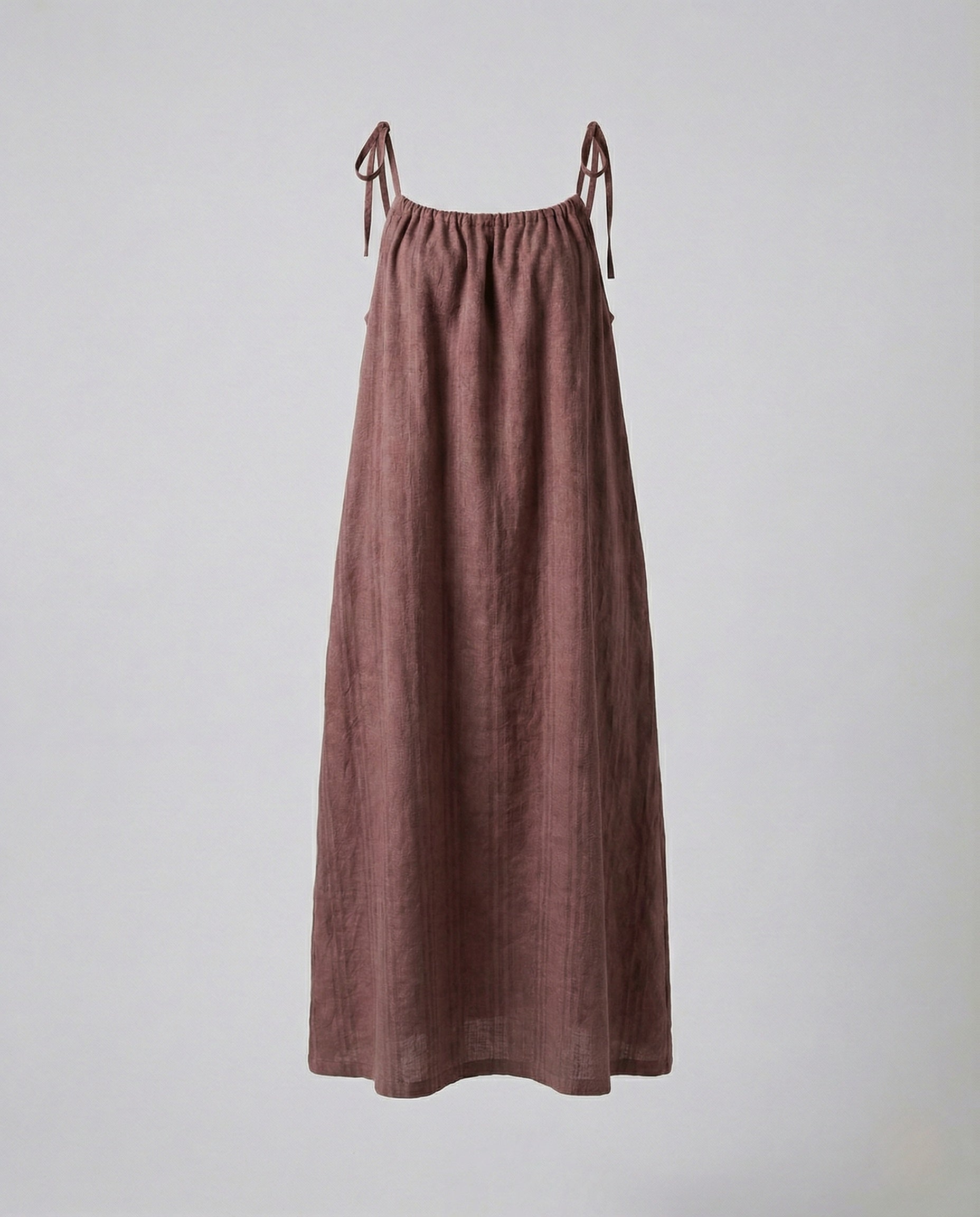 Damen Leinen Maxikleid mit Spaghettiträgern