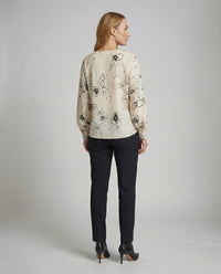 Damen Seidenoptik Bluse mit Floralem Print