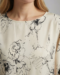 Damen Seidenoptik Bluse mit Floralem Print