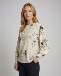 Damen Seidenoptik Bluse mit Floralem Print