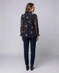 Damen Chiffonbluse mit Krawattenband