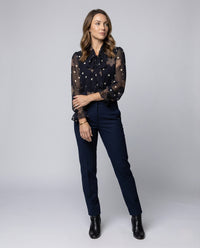 Damen Chiffonbluse mit Krawattenband