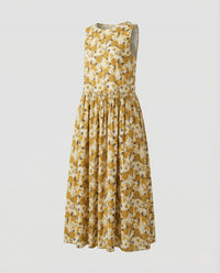 Damen Freizeit Maxikleid mit Floralem Print Gelb