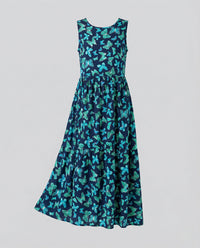 Damen A-Linien Maxikleid mit Schmetterlingsprint