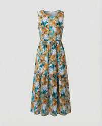 Damen Gestuftes Maxikleid mit Blumenprint