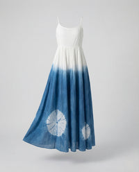 Damen Batik Maxikleid mit Empire Taille