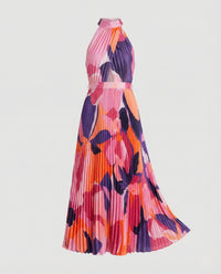 Damen Plissee Maxikleid mit Cut Outs