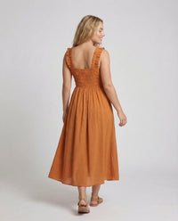 Damen Rüschen Maxikleid mit Tellerrock