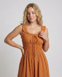 Damen Rüschen Maxikleid mit Tellerrock