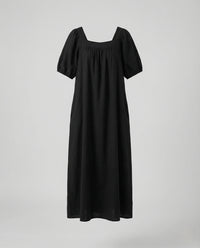 Damen A-Linien Maxikleid mit Puffärmeln