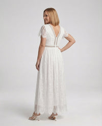 Damen Spitzen Maxikleid Empire