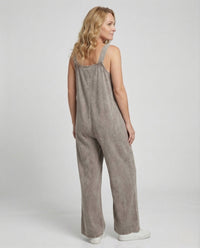 Damen Palazzo Jumpsuit ärmellos mit V-Ausschnitt & Bindegürtel