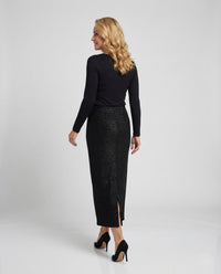 Damen Midirock A-Linie mit elastischem Bund & Strukturstoff