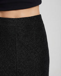 Damen Midirock A-Linie mit elastischem Bund & Strukturstoff