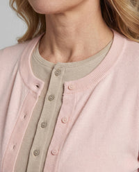 Damen Feinstrick Cardigan kurz mit Knopfleiste